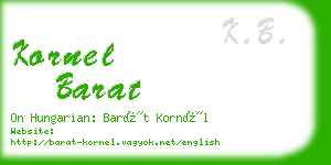 kornel barat business card